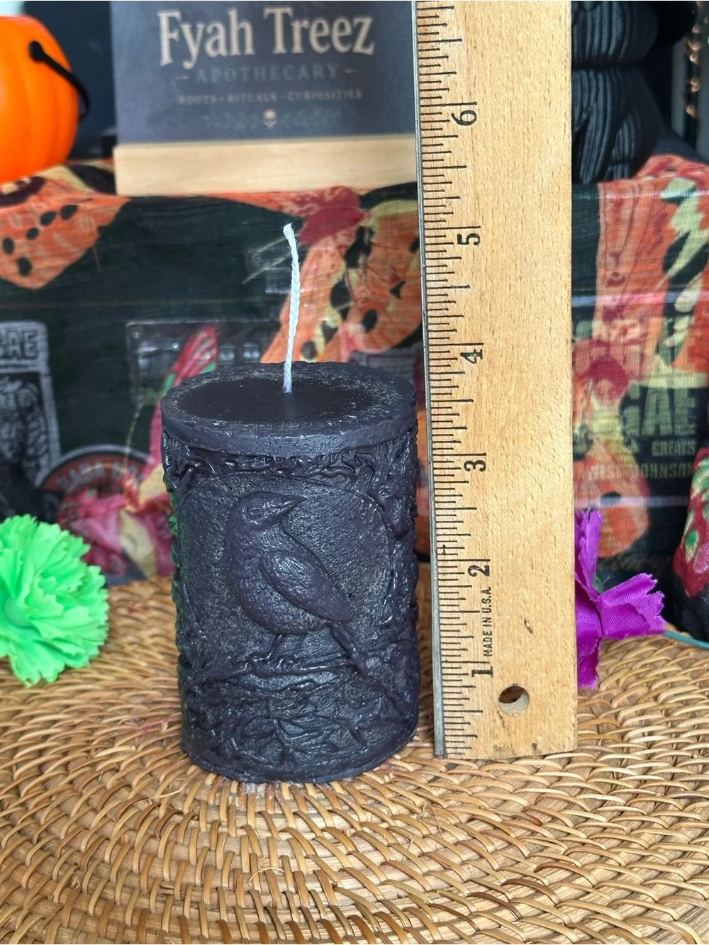 Black Raven Woodland Pillar Candle